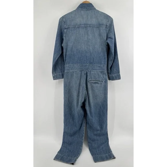 NWOT AMO Skip Denim Jumpsuit Sz S Color Indigo MSRP $398 Cottagecore Momcore - Picture 7 of 16